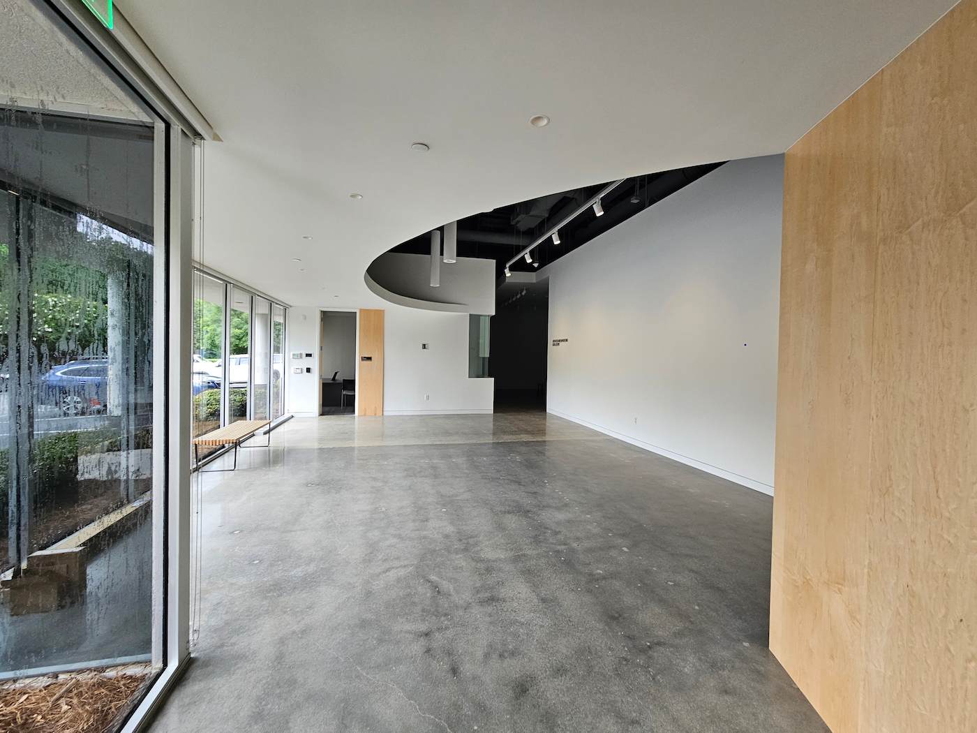 Arts district gallery interior entrance area