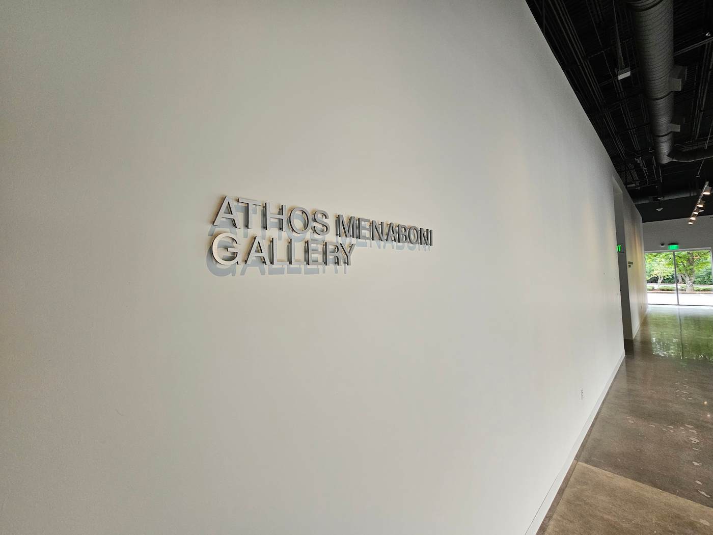 arts district gallery interior wall signage