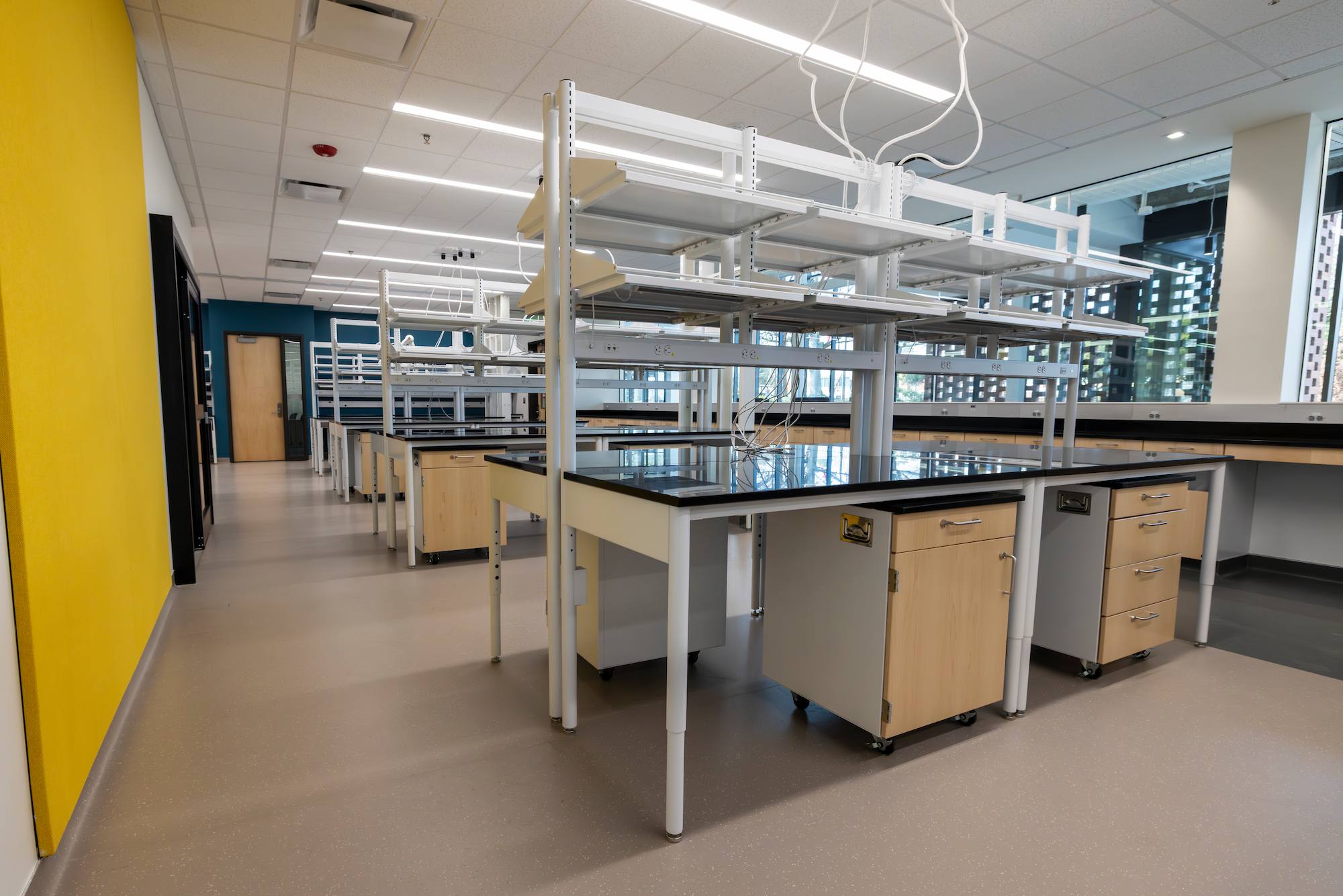 istem research lab interior with multiple stations and lab equipement