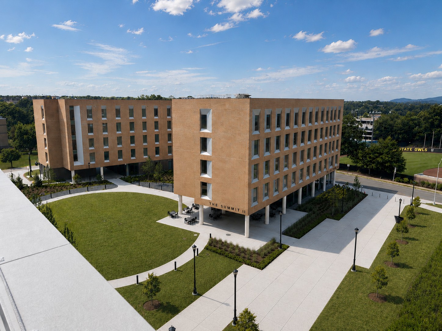 aerial view of summit II after project completion