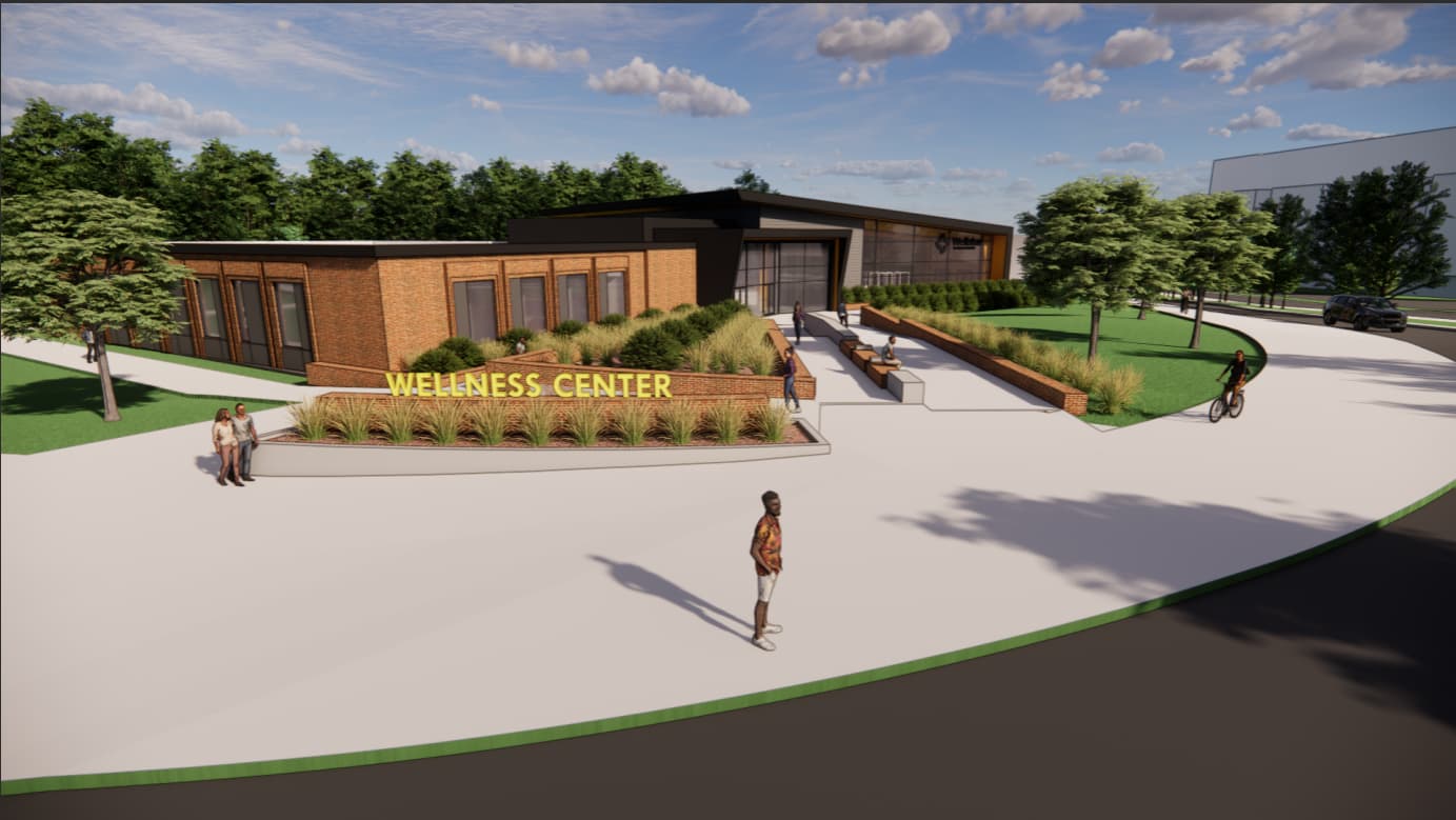 Rendering of the wellstar center for sport excellence building exterior