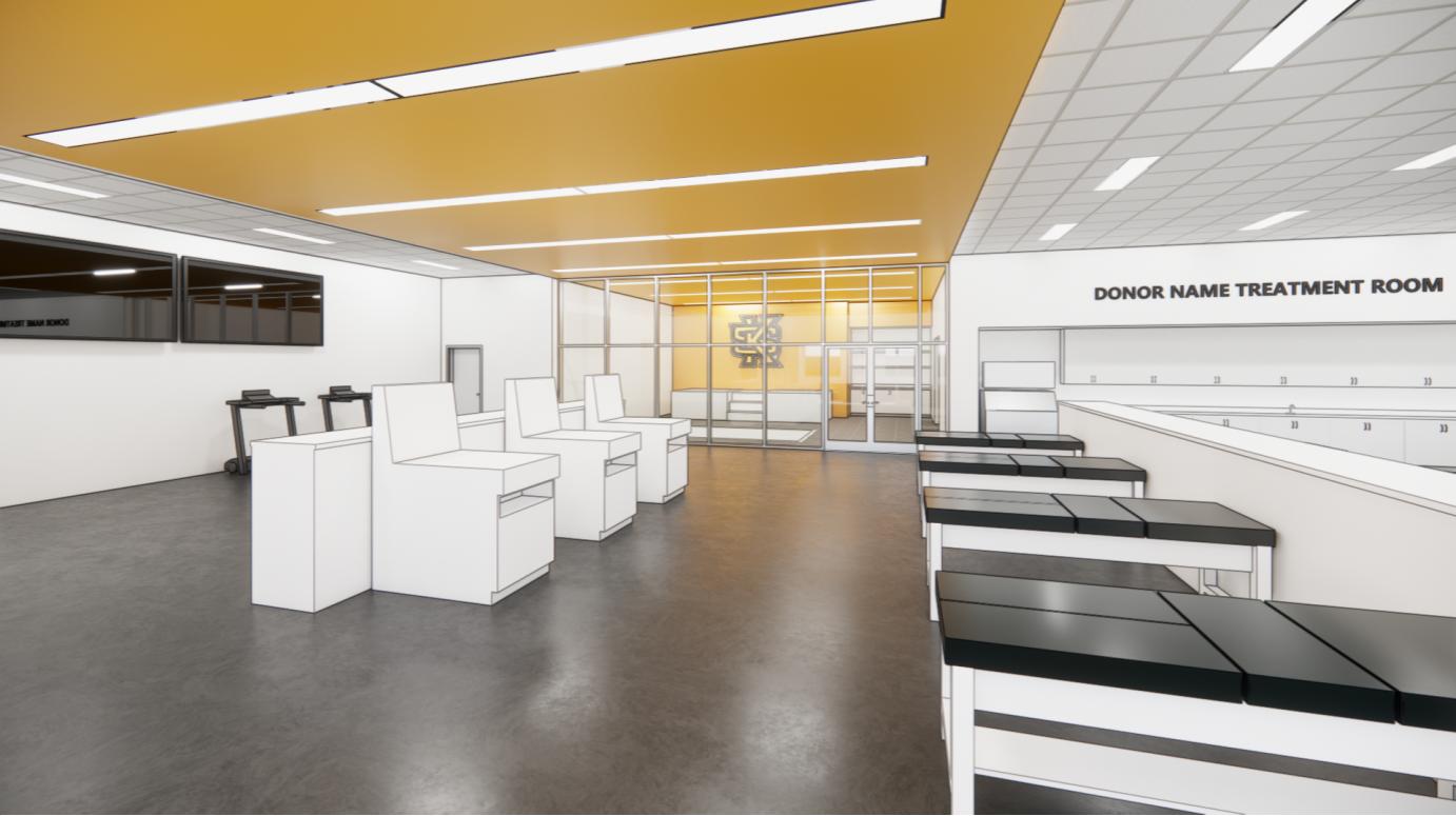 rendering of the wellstar center of sport excellence wellness and recovery room