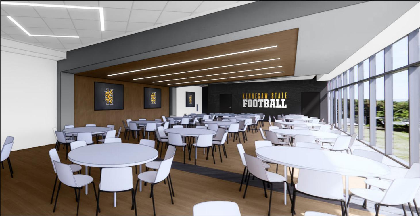 rendering of the wellstar champions complex dining hall