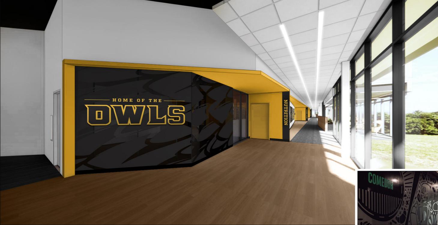 rendering of the wellstar champions complex entrance hallways