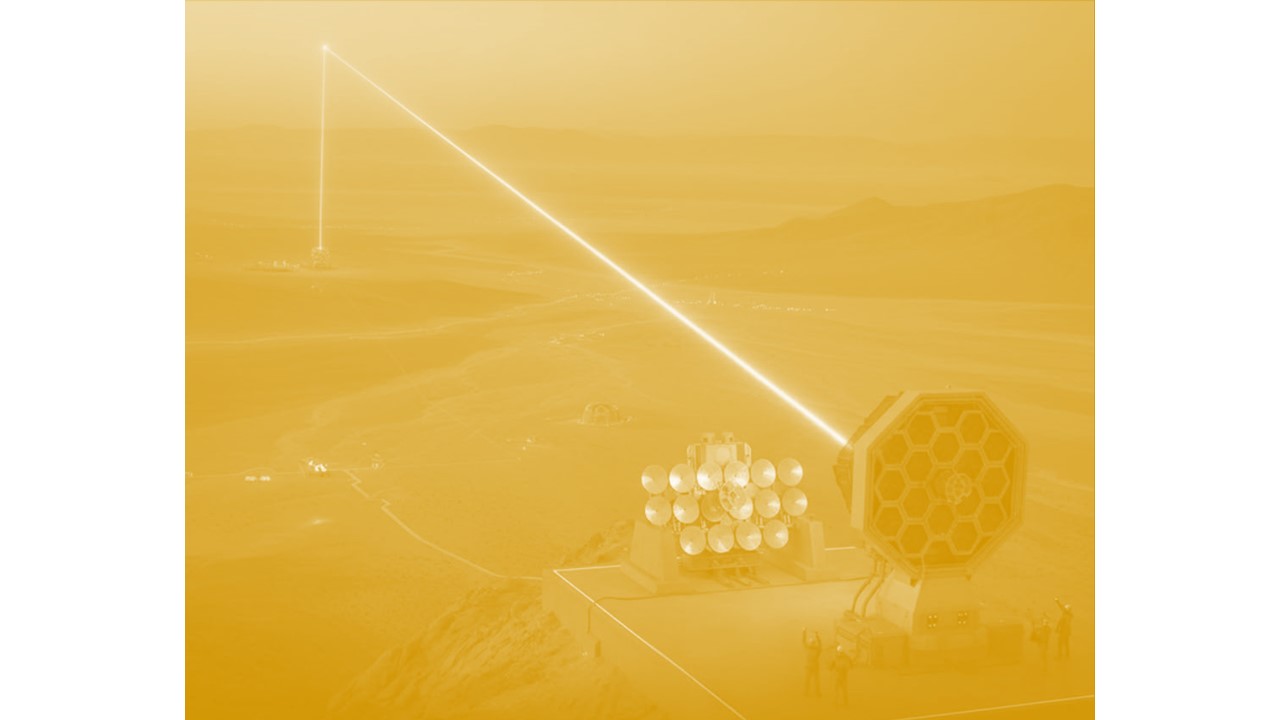 laser shooting from building into sky