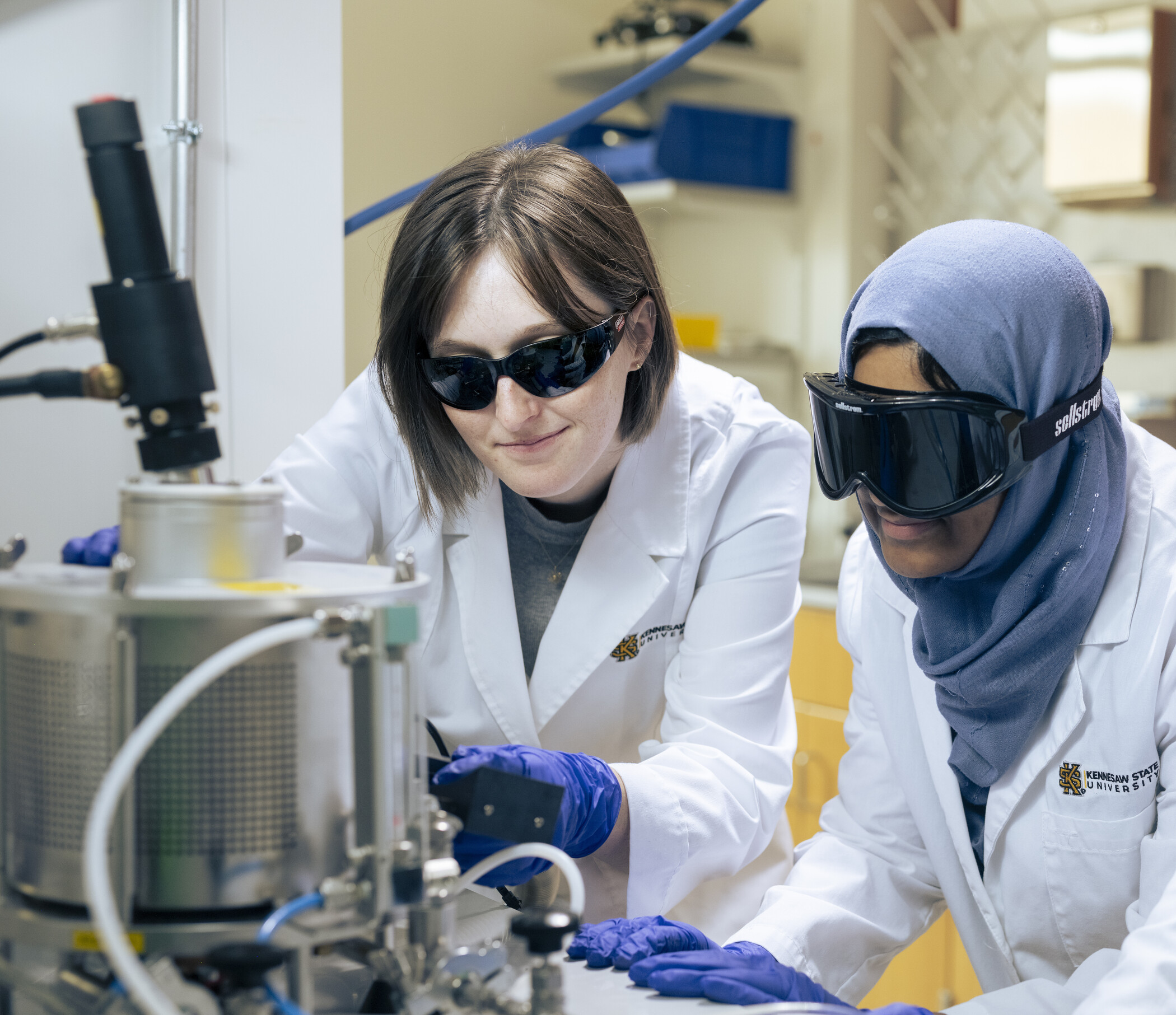 two women working in lab