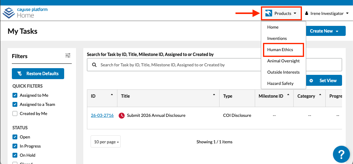 screenshot showing cayuse instructions