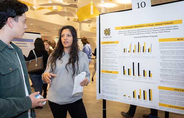 research students at conference