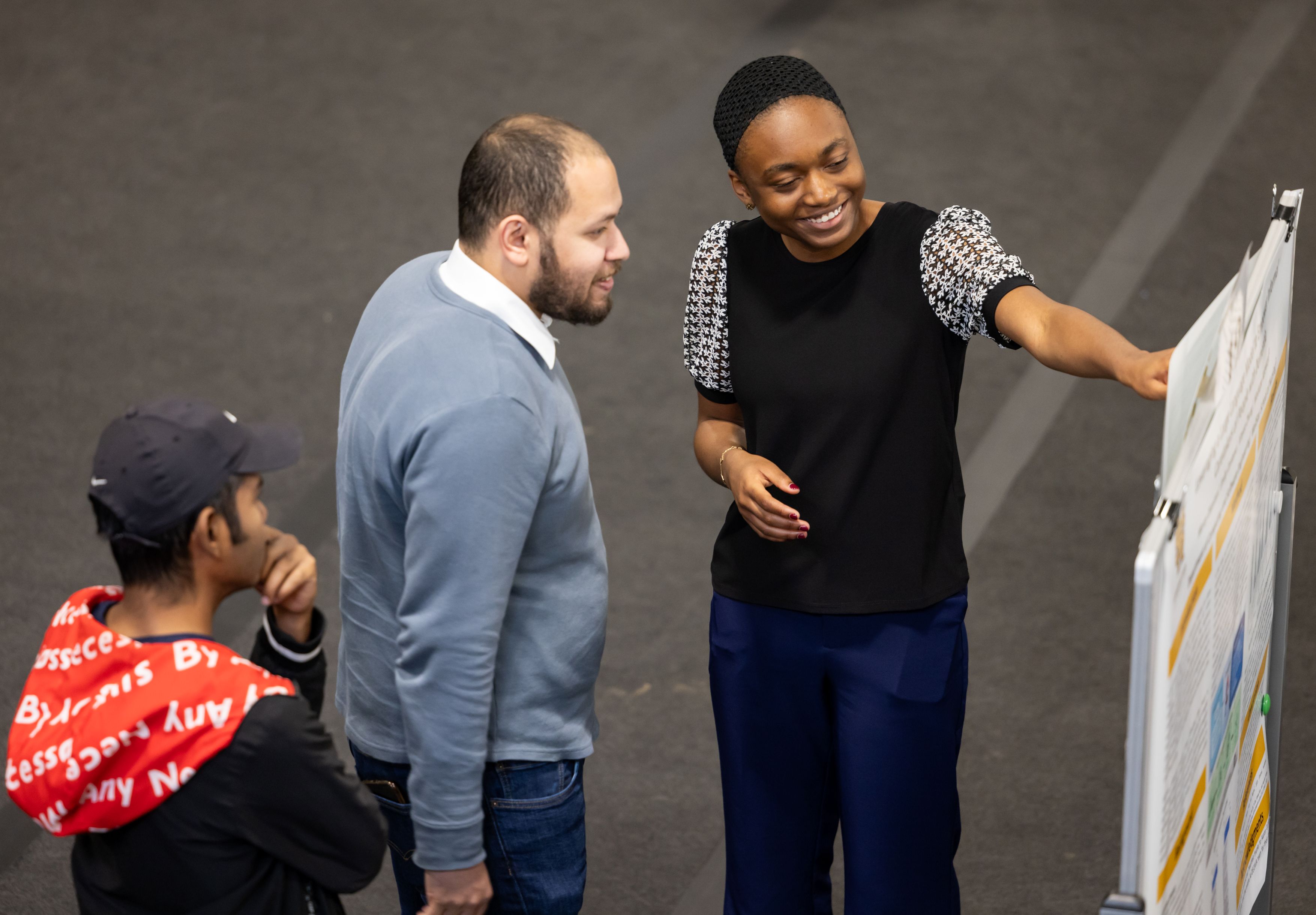 Student presenting at symposium