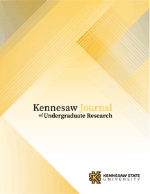 Image of the Cover of the Kennesaw Journal of Undergraduate Research (KJUR), published bi-annually with a special issue added