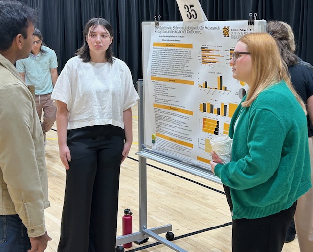 Students presenting at Symposium of Student Scholars