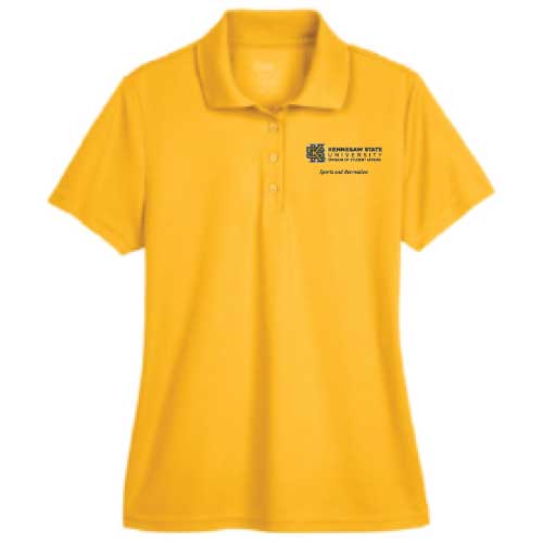 gold polo kennesaw state university branded shirt.