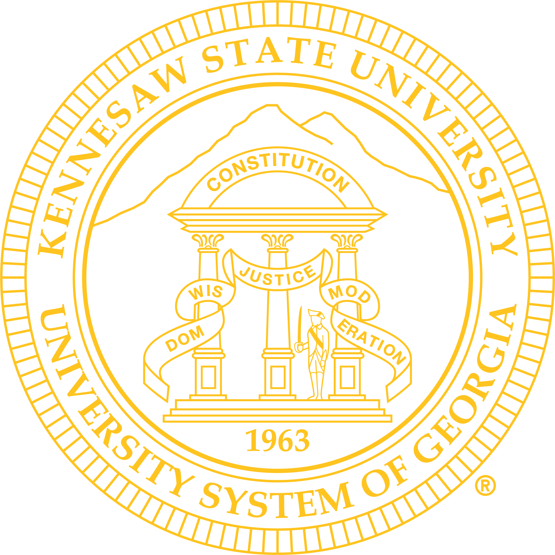 university seal in gold