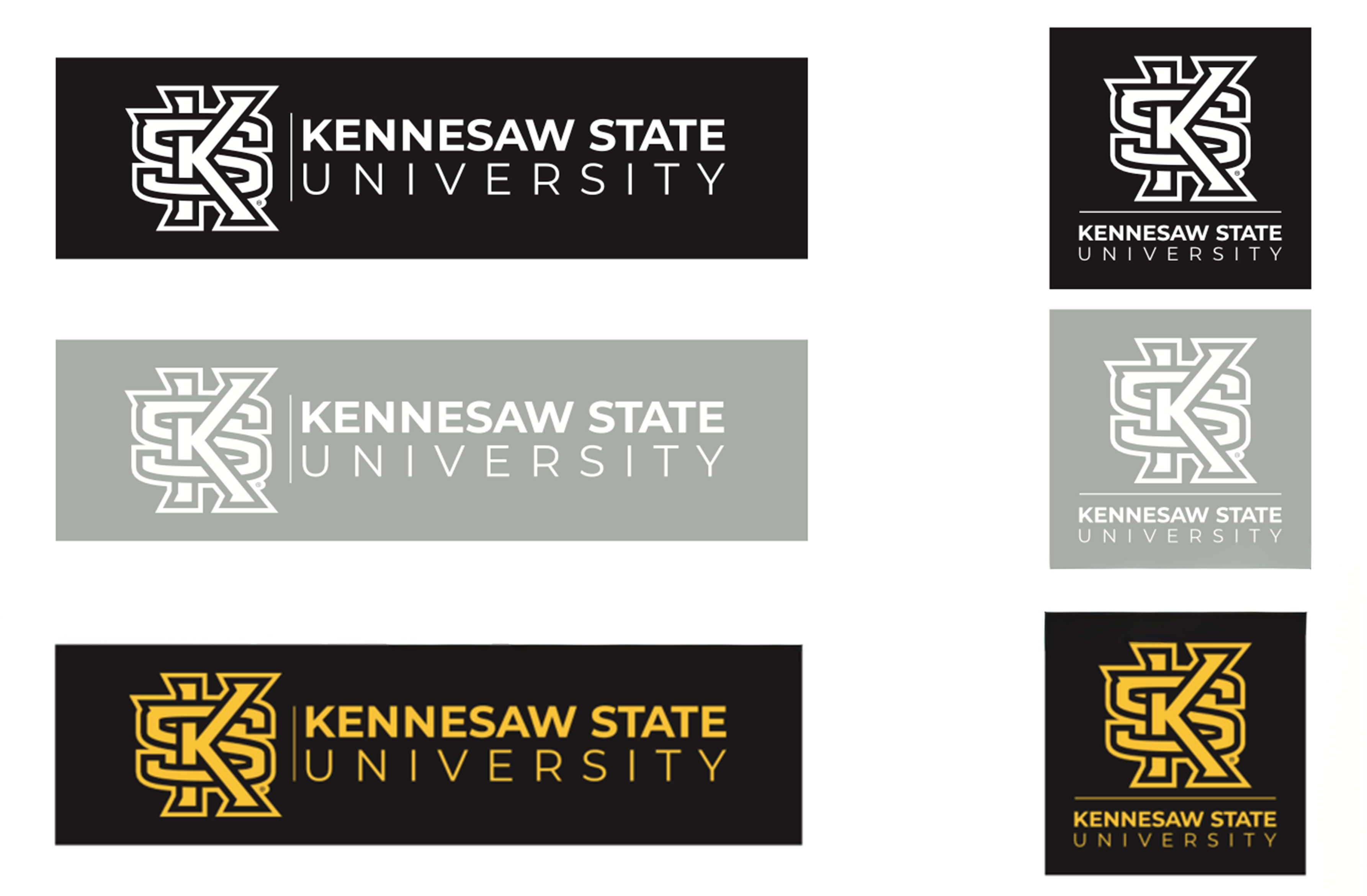 ksu one color gray and black logos