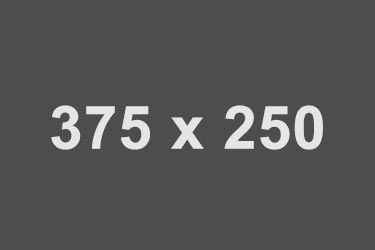 Text '375 x 250' on a dark gray background