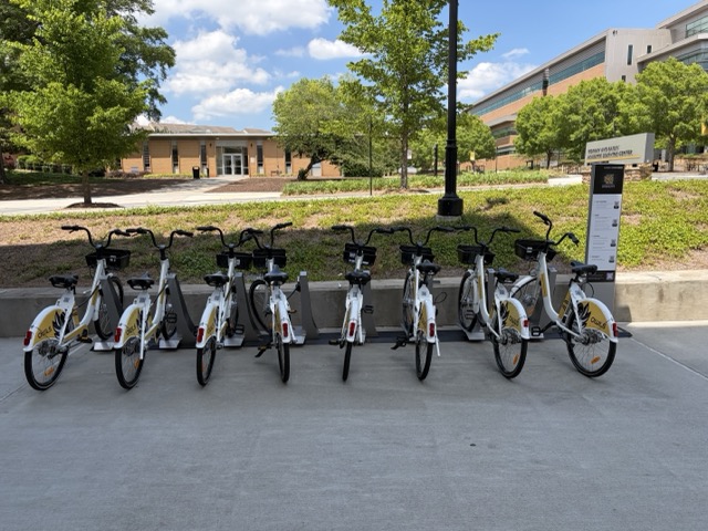 bikes on a bike rack