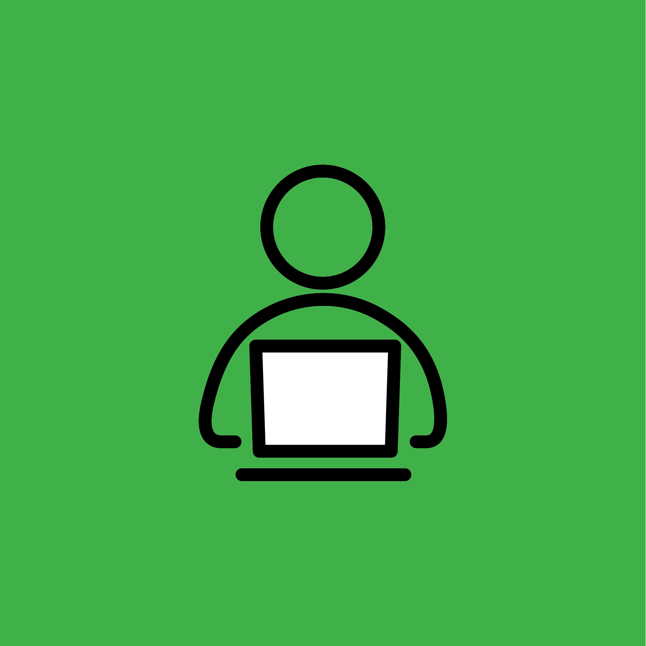 Icon of a person looking at a laptop