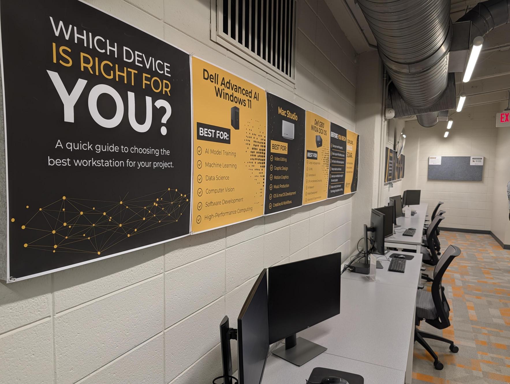 High-performance workstations at the KSU AI Lab.
