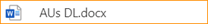 Word document named “AUs DL.docx” displayed without any warning or policy alert icon.