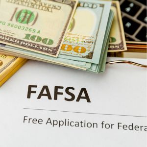 Financial aid FAFSA application and cash