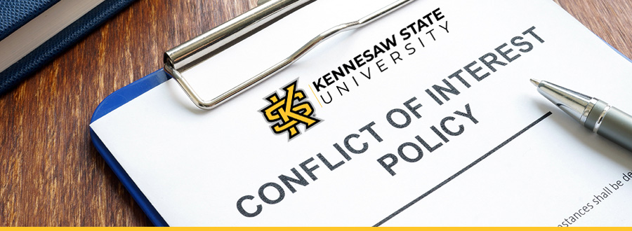 A policy document labeled "Conflict of Interest" that explains how to identify and manage conflicts in a workplace setting.